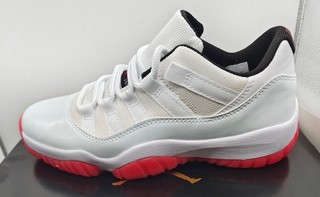 Women Air Jordan Shoes 11 Low White Red - Click Image to Close